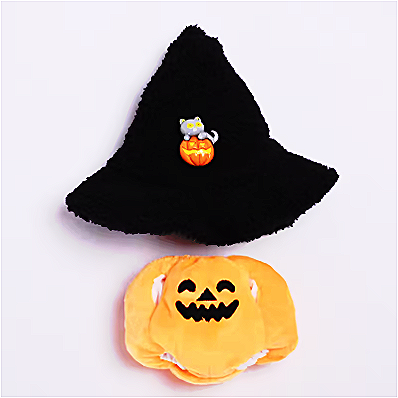 17cm Labubu Clothes Blind Box Universal Sitting Standing Plush Doll Accessories Labubu Designer Clothes Pumpkin costume set