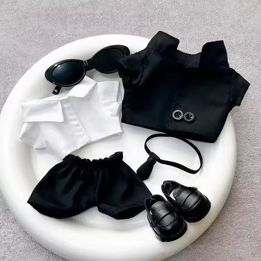 17 Cm Ropa Labubu V1/v2/v3 Baby Clothes Outfit Cool Suit Sunglasses Suit Doll Doll Wearing for Labubu Accessories
