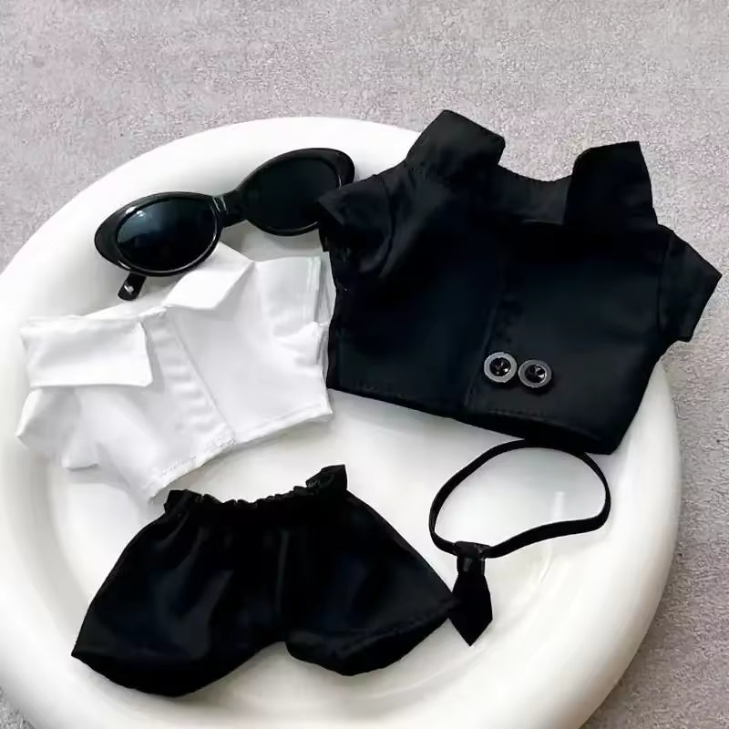 17 Cm Ropa Labubu V1/v2/v3 Baby Clothes Outfit Cool Suit Sunglasses Suit Doll Doll Wearing for Labubu Accessories