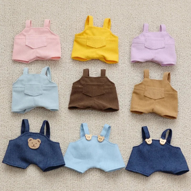 Mini Doll Clothes Outfit Accessories for 15-17cm Labubu / Kpop EXO Idol V1 V2 Pocket Overalls Clothing Gift