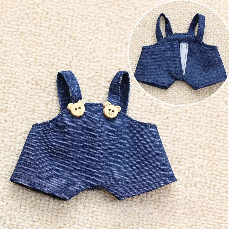 Mini Doll Clothes Outfit Accessories for 15-17cm Labubu / Kpop EXO Idol V1 V2 Pocket Overalls Clothing Gift