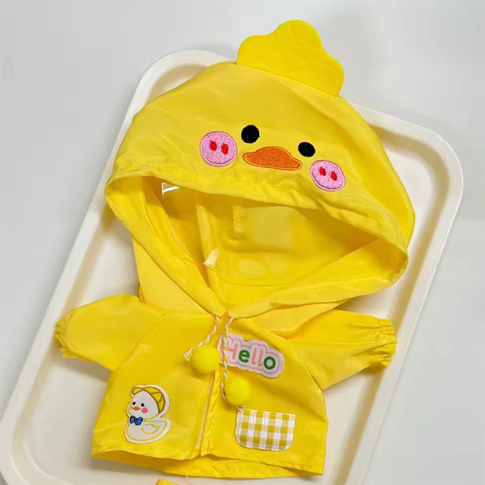 ✨ Labubu Mini Plush Doll Clothes Outfit: Dinosaur Raincoat & Accessories Set